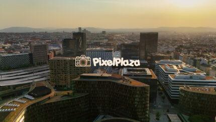 Sunset in Vienna, Austria - Drone view